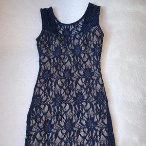 B. Darlin Blue Sequin Cocktail Dress
